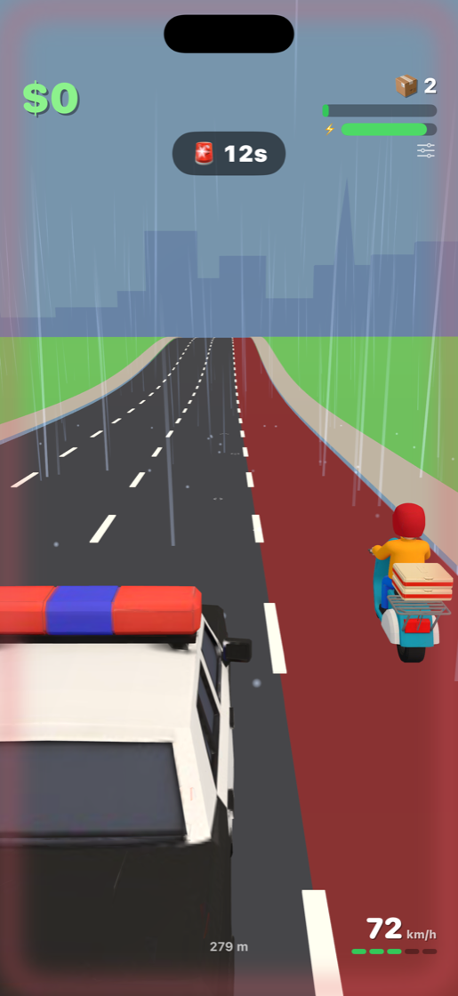 Police chase down a red transit lane